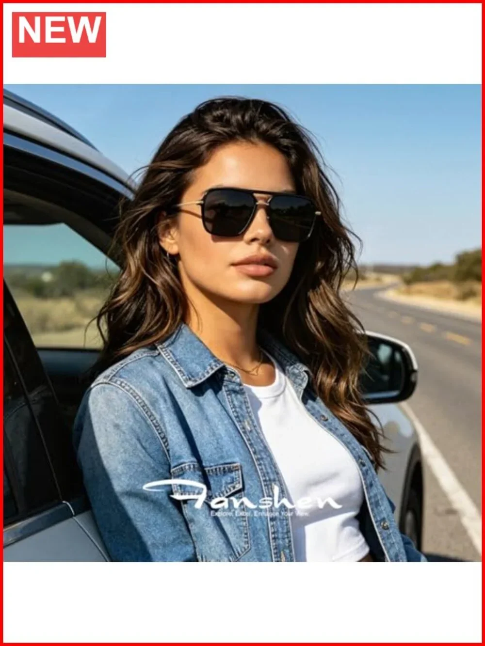 Square Aviator Polarized Sunglasses UV Protection Driving Travel